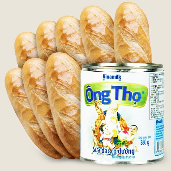 Set bánh mì chấm sữa (8 bánh mì 90g + 1 hộp sữa đặc) 1