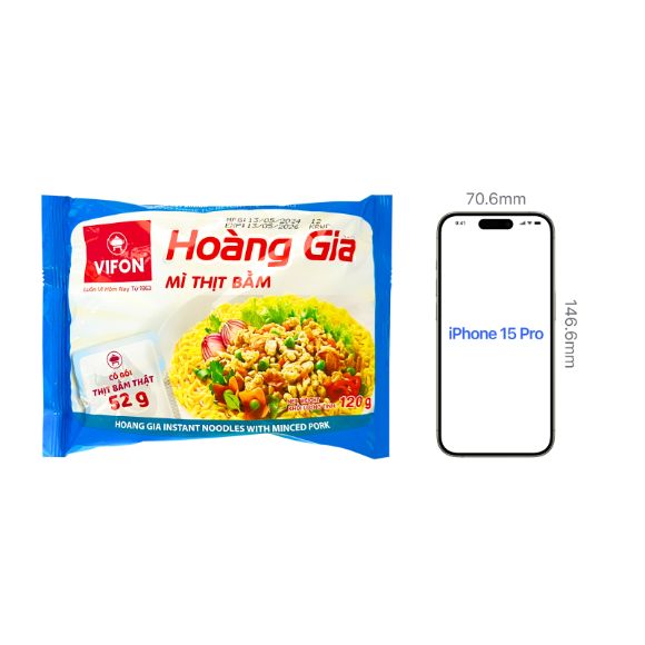 Mì thịt bằm Hoàng Gia 120g, 1 set 3 gói 3