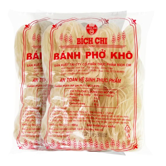 เส้นเฝอเวียดนามอบแห้ง ตราบิชชี 500 ก. 2 ห่อ 1 เซ็ต 1