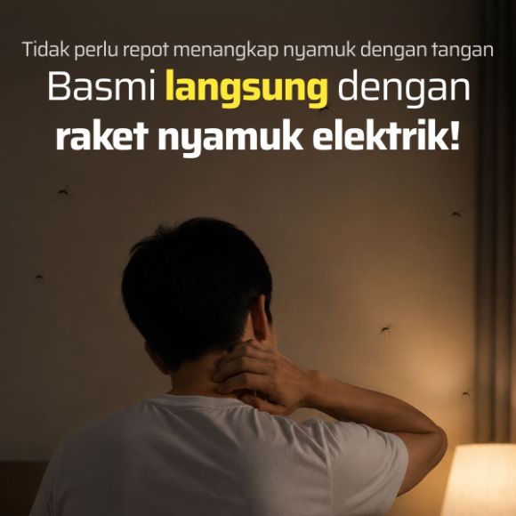 Raket nyamuk elektrik + set baterai 2