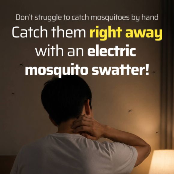 Electric mosquito swatter + battery set 2