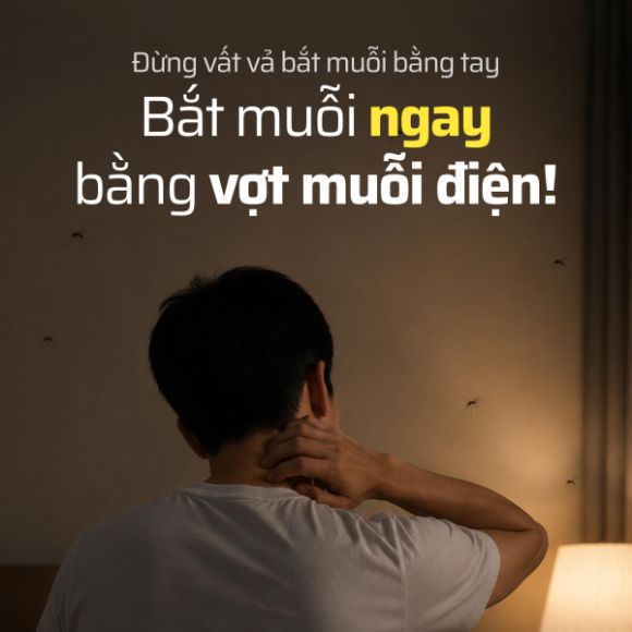 Vợt muỗi điện + bộ pin 2