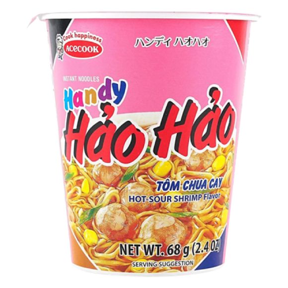 Mì ly Hảo Hảo Tôm chua cay 68g, 1 set 4 hộp 2