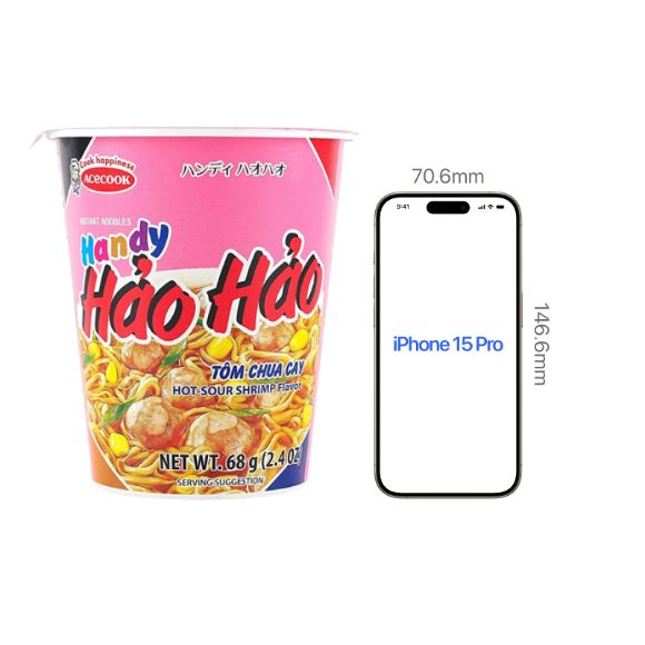 Mì ly Hảo Hảo Tôm chua cay 68g, 1 set 4 hộp 3