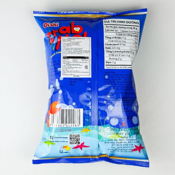 Snack Cua vị xốt chua ngọt Oishi 68g, 1 gói 2