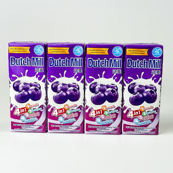 Sữa chua uống Dutch Mill vị Việt quất 180ml, 1 lốc 4 hộp 1