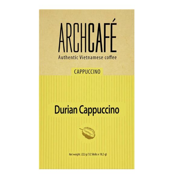 Cà phê hòa tan Cappuccino ArchCafe vị Sầu riêng 222g, 1 hộp 12 gói 1