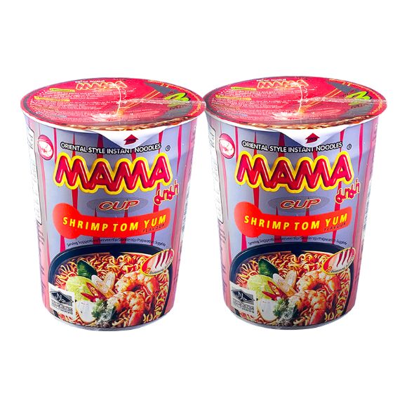 Mì ly Mama Tom Yum Thái Lan 70g, 1 set 2 hộp 1