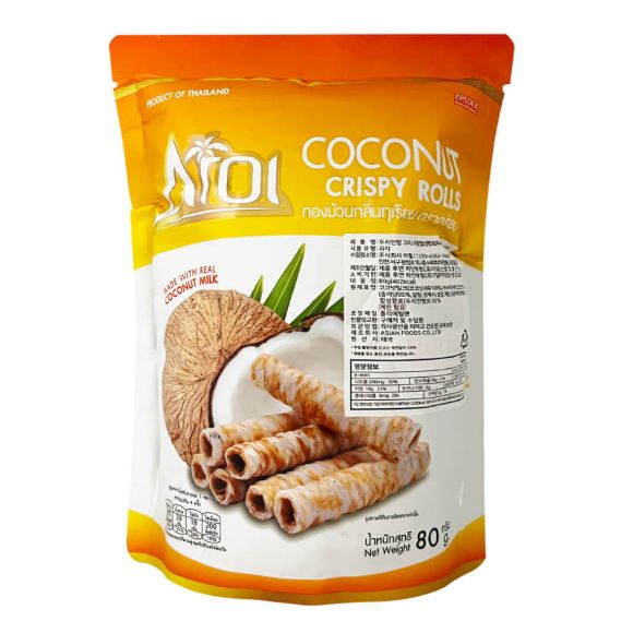 Bánh quế dừa giòn AROI vị Sầu riêng 80g, 1 gói 1