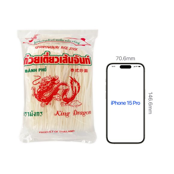 Bánh phở khô Chanthaburi Thái Lan 500g, 1 set 2 gói 3
