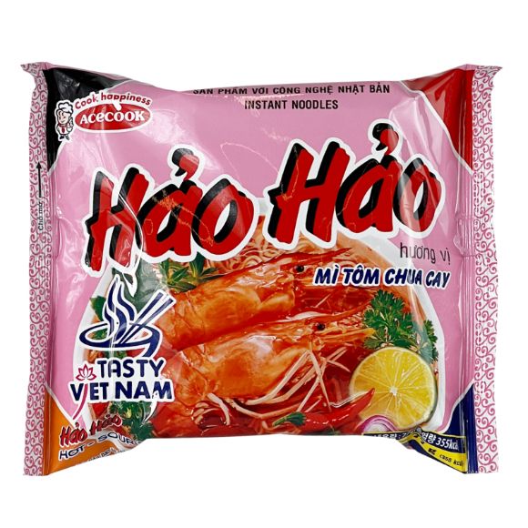 บะหมี่กึ่งสำเร็จรูป Hảo Hảo Pink Mi Tom รสกุ้ง 78 ก. Acecook 5 ห่อ, 1 แพ็ก 2