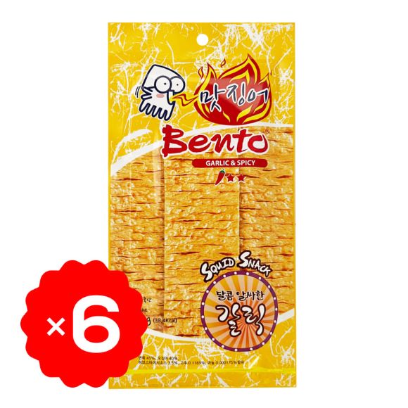 Snack mực Bento vị Tỏi cay 12g, 1 set 6 gói 1