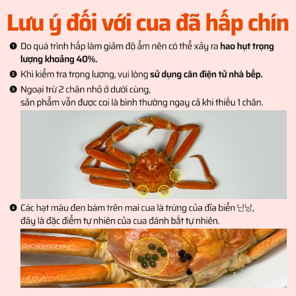 Cua tuyết hấp chín 1kg, 1 con 6