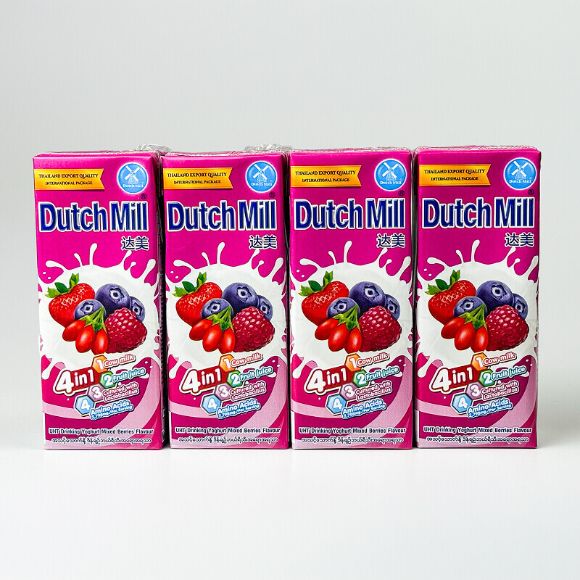 Sữa chua uống Dutch Mill vị Berry hỗn hợp 180ml, 1 lốc 4 hộp 1