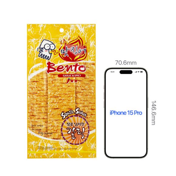 Snack mực Bento vị Tỏi cay 12g, 1 gói 2