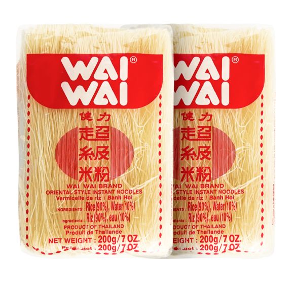 Bún gạo khô Wai Wai 200g, set 2 gói 1
