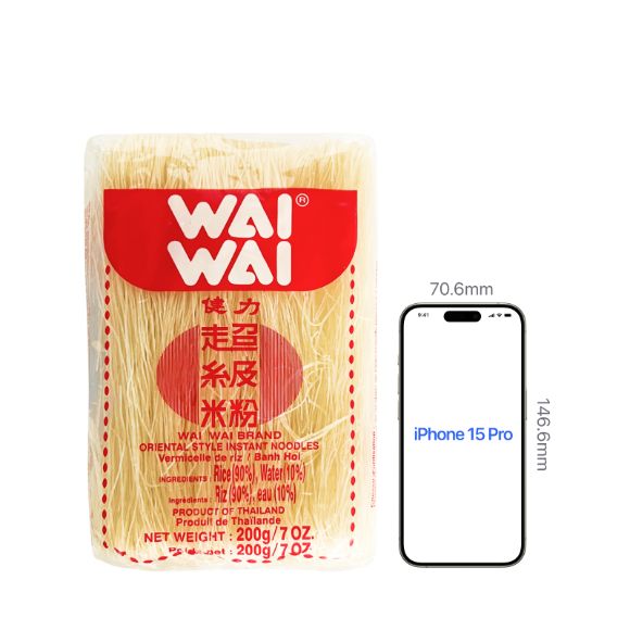 Bún gạo khô Wai Wai 200g, set 2 gói 4