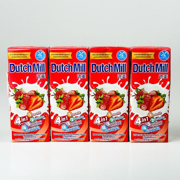 Sữa chua uống Dutch Mill vị Dâu 180ml, 1 set 4 hộp 1