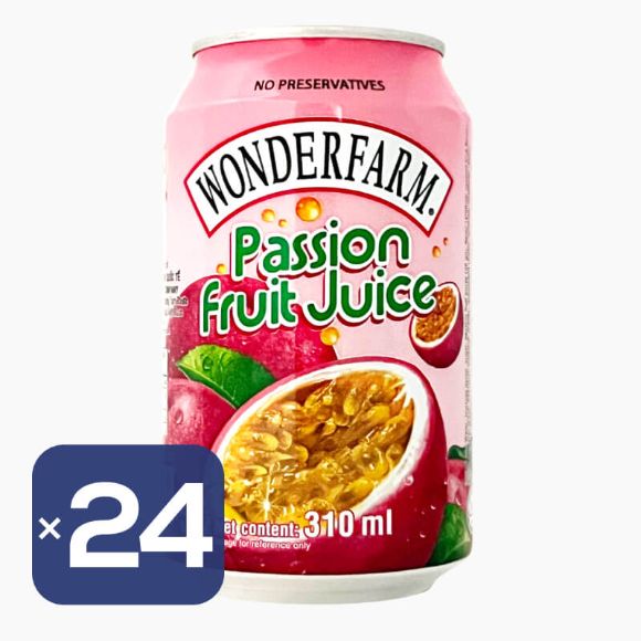 Wonderfarm Passion Fruit Juice 310ml × 24 Cans, 1 Box 1