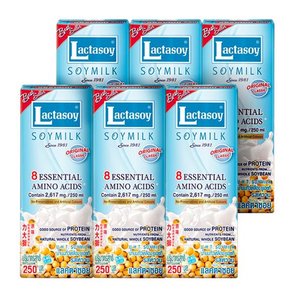 Sữa Đậu Nành Lactasoy Thái Lan vị Nguyên bản 250ml, 1 lốc 6 hộp 1