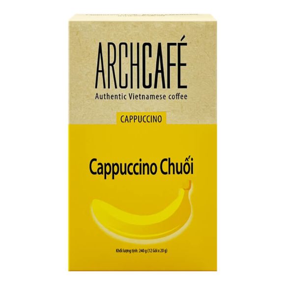 Cà phê hòa tan Cappuccino ArchCafe vị Chuối 240g, 1 hộp (12 gói) 1