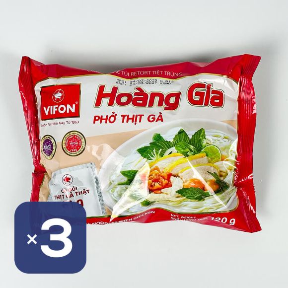 เฝอกึ่งสำเร็จรูป รสไก่ 120 ก. 3 ห่อ 1 เซ็ต 1