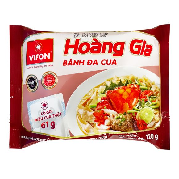 Bánh đa cua Hoàng Gia 120g, 1 set 3 gói 2