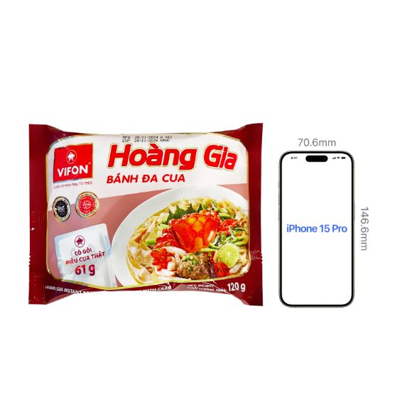 Bánh đa cua Hoàng Gia 120g, 1 set 3 gói 3