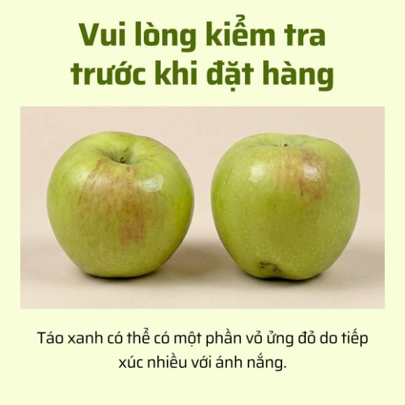 Táo xanh (10~12 quả) khoảng 2kg, 1 thùng 5