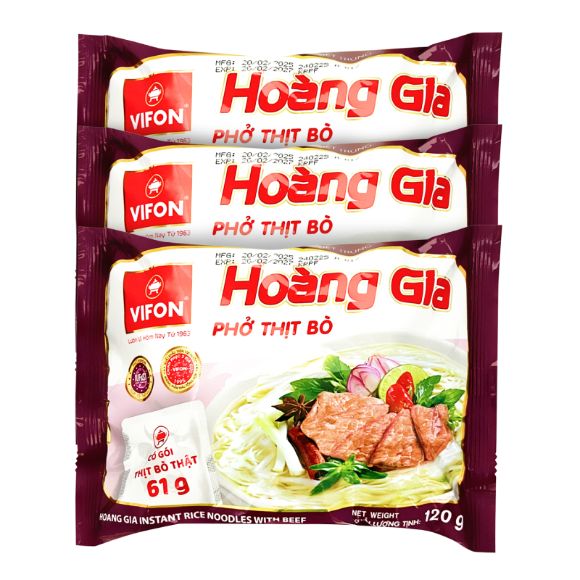 Phở Thịt Bò Hoàng Gia 120g, 1 set 3 gói 1