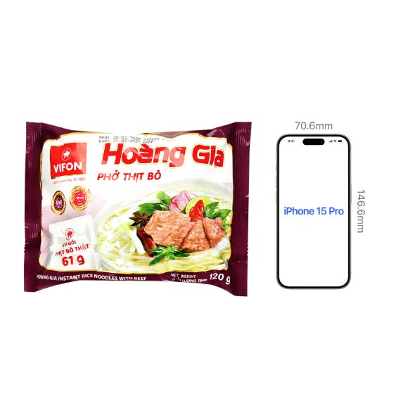 Phở Thịt Bò Hoàng Gia 120g, 1 set 3 gói 3