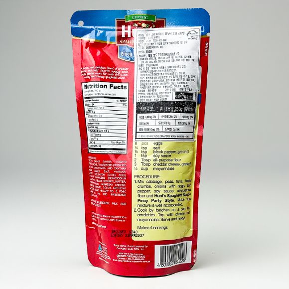 Hunts spaghetti sauce 250g 2