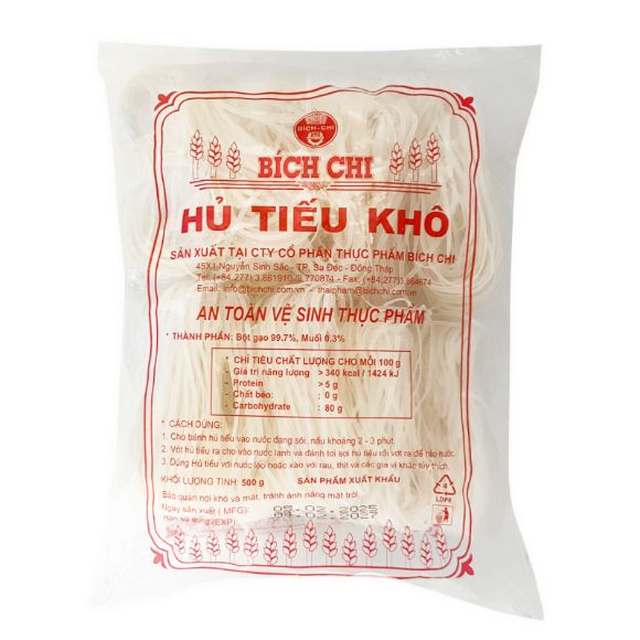 Hủ tiếu khô Bích Chi 500g, set 2 gói 2