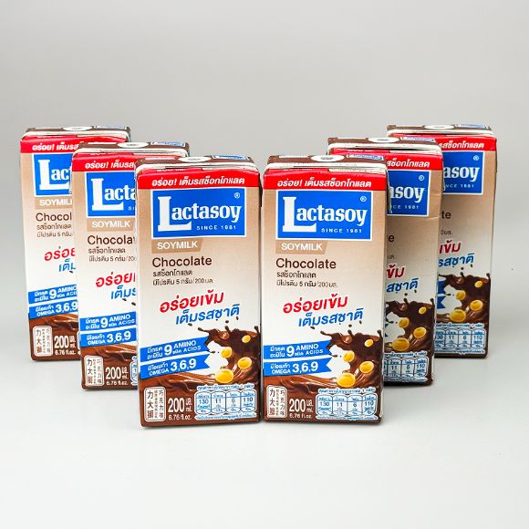 Sữa đậu nành Lactasoy Thái Lan vị Socola 200ml, 1 lốc 6 hộp 2