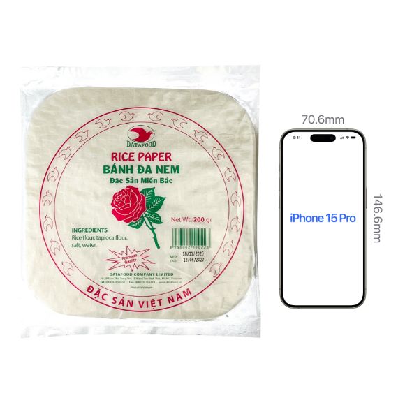 Bánh tráng vuông Hoa Hồng 200g, 1 set 2 gói 4