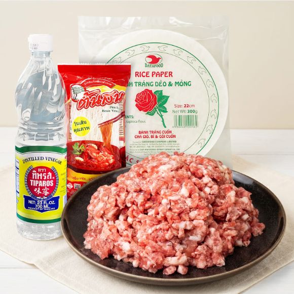 Set Chả giò (Nem) (Bánh tráng)+Miến+Giấm+Thịt heo băm) 1