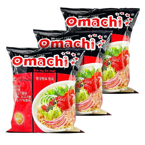 Mì Omachi Xốt bò hầm 79g, 1 set 3 gói 1