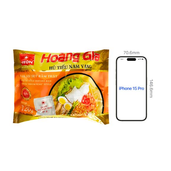 Hủ tiếu Nam Vang Hoàng Gia 120g, 1 set 3 gói 3