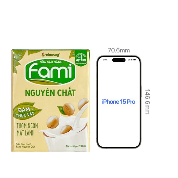 Sữa đậu nành Fami nguyên chất 200ml, 1 lốc 6 hộp 5