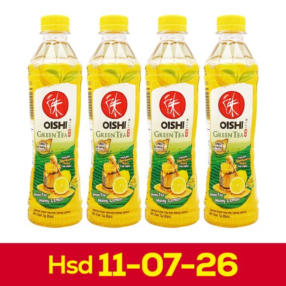 Trà xanh Oishi vị Mật ong chanh Thái Lan 380ml, 1 set 4 chai (hạn sử dụng 11-07-2026) 1